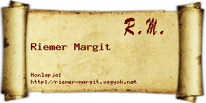 Riemer Margit névjegykártya